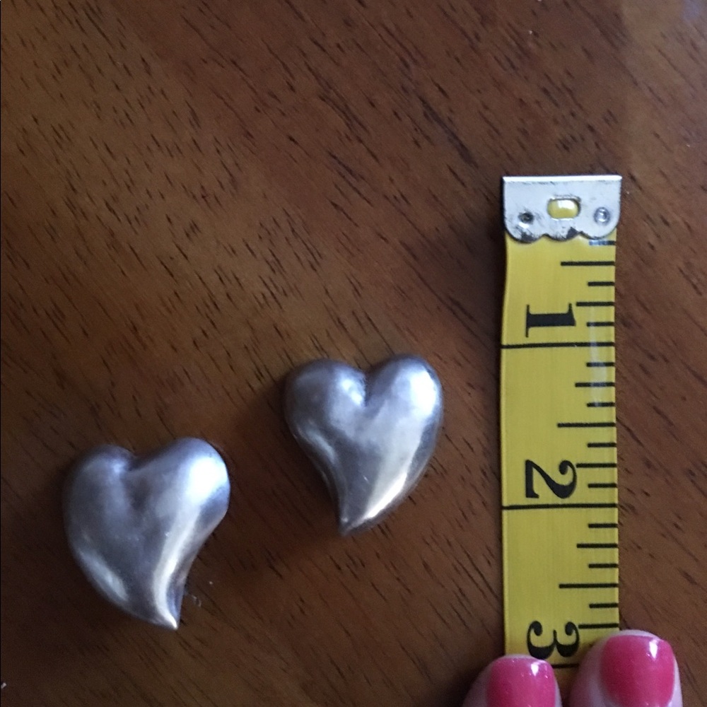 Vintage Heart 925 Silver Earrings