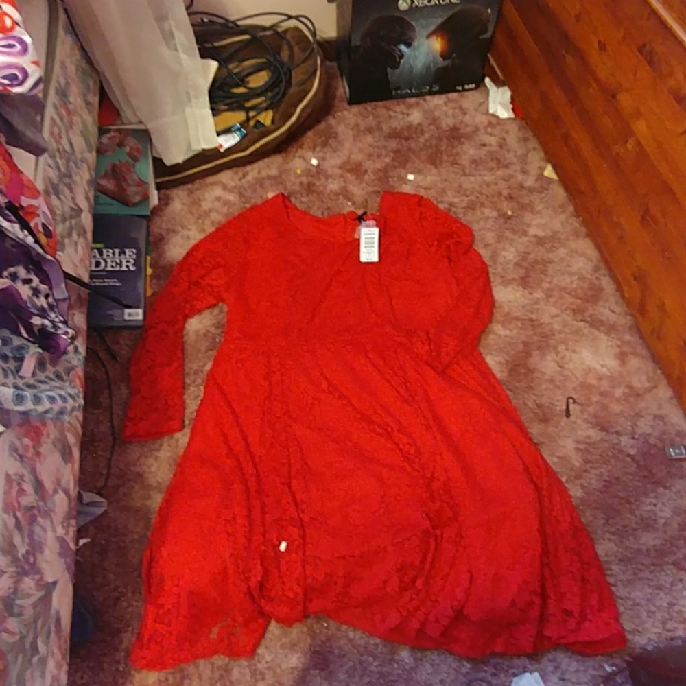 Torrid red lace dress size 3x
