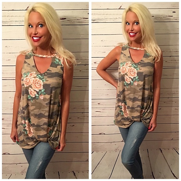 🎉HP Camo Jersey Tunic! W/gathered hem - Picture 3 of 4
