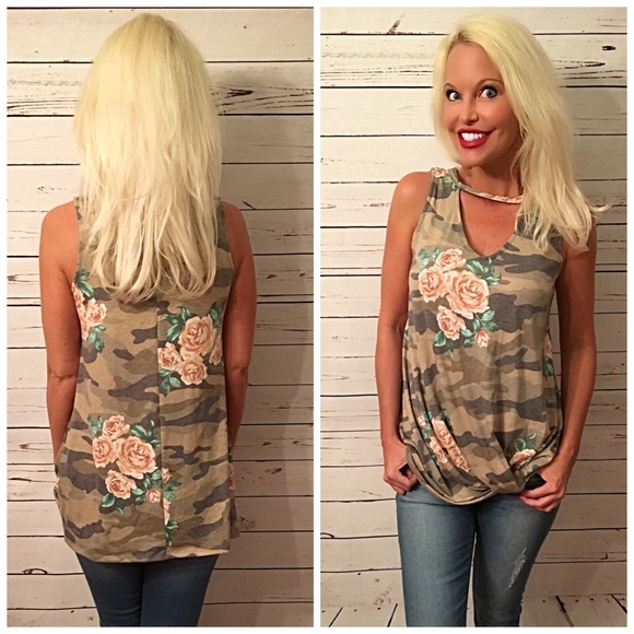 🎉HP Camo Jersey Tunic! W/gathered hem - Picture 4 of 4