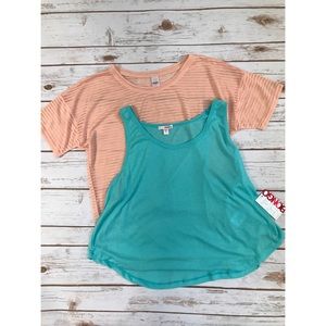 NWT💞 Athletic Crop Top Pink & Blue Bongo Set