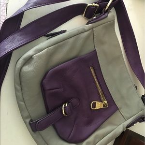 Grey and Purple Crossbody purse