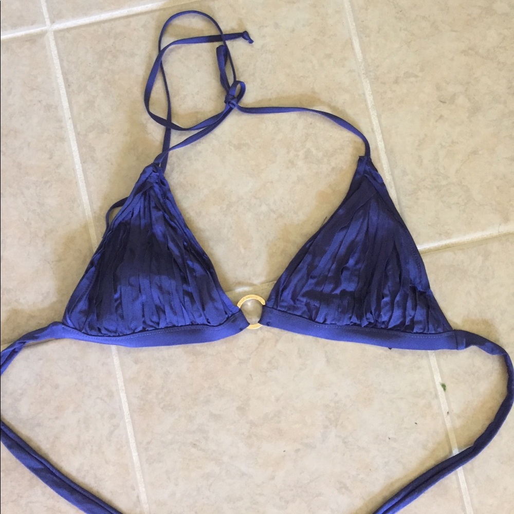 BCBG Maxazria triangle swim top navy blue