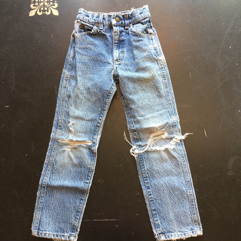 Vintage Lee kids jeans. Stone wash natural ware!
