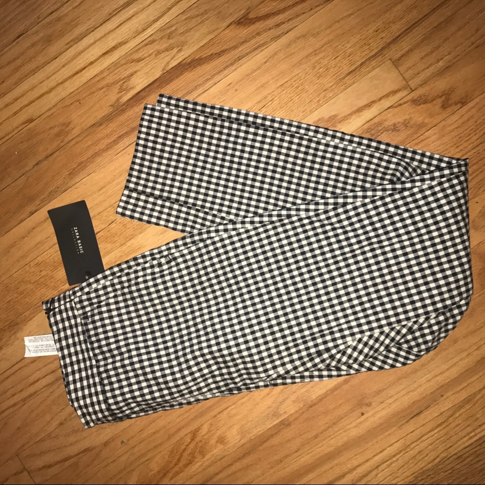 Gingham print trousers