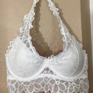 White Lace Halter Bralette