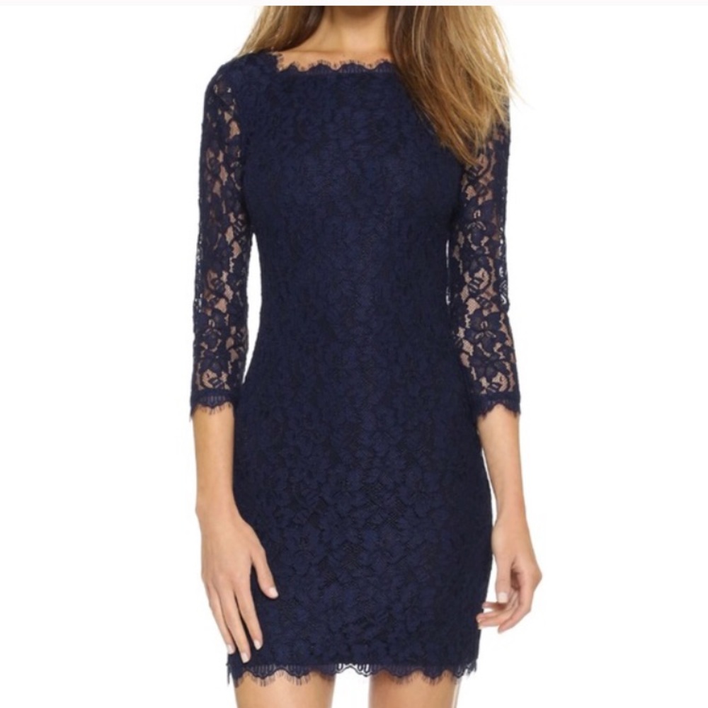 DVF Navy Zarita Dress