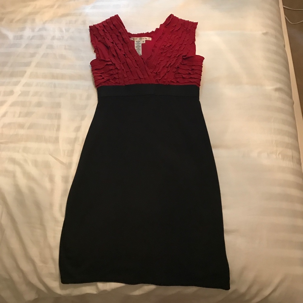 Ruffled Red and Black Cocktail Dress