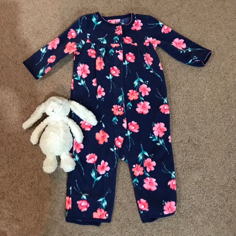 Blue Floral Onesie 6M