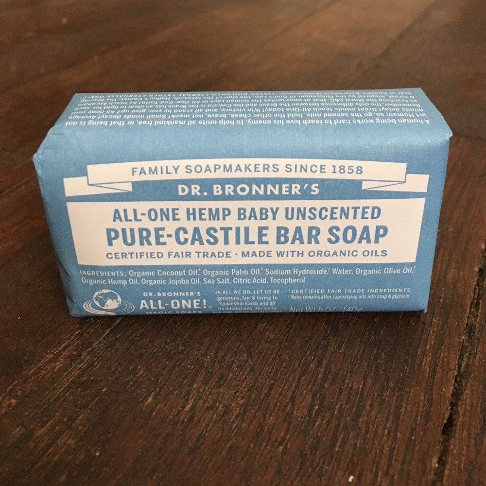 Dr. Bronner's all-one hemp unscented castile soap