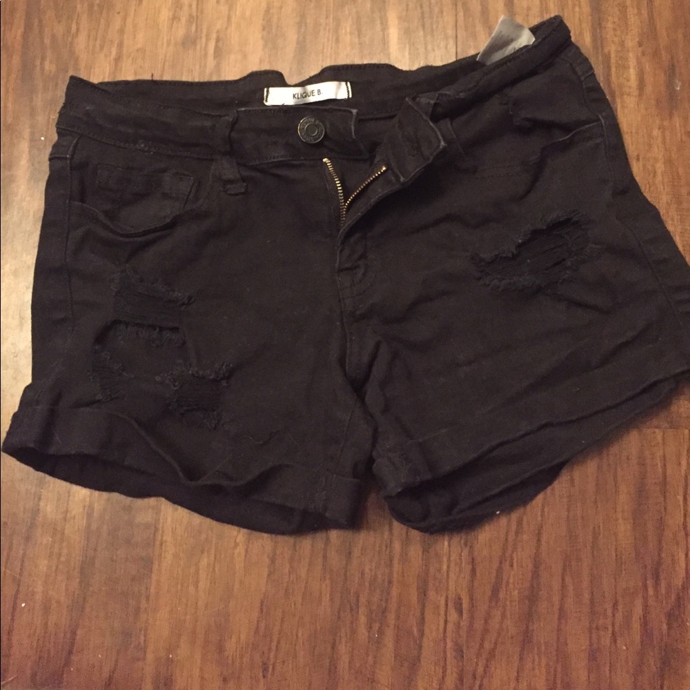 Black Jean Shorts