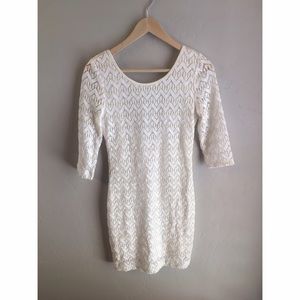 White Sparkly Dress with Low Back Size Large