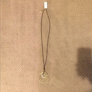 NWT leather and gold necklace
