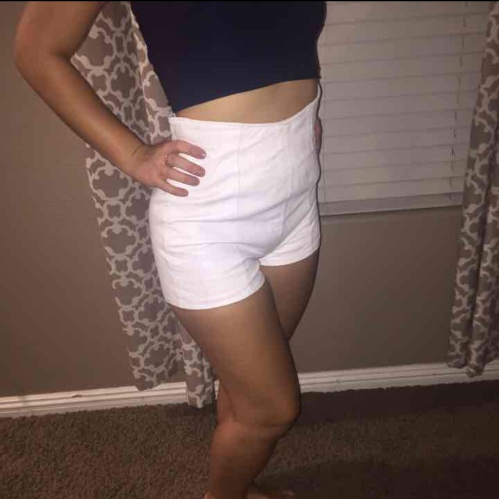 Michael Hoban white leather pants