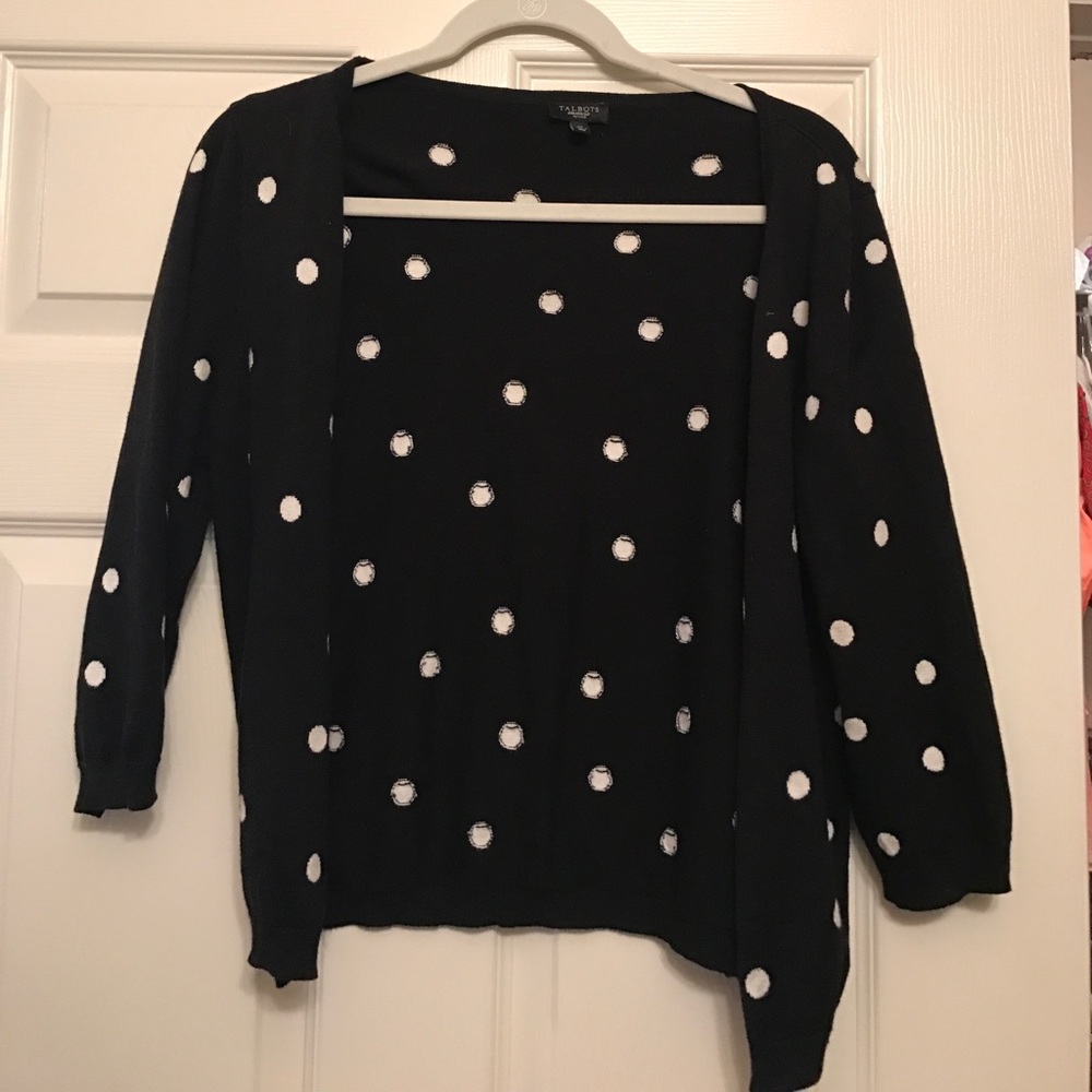 Talbots polka dot cardigan