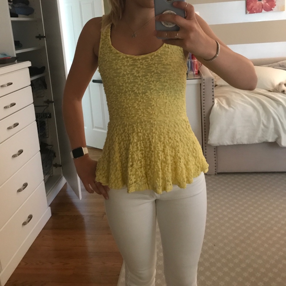 yellow peplum top