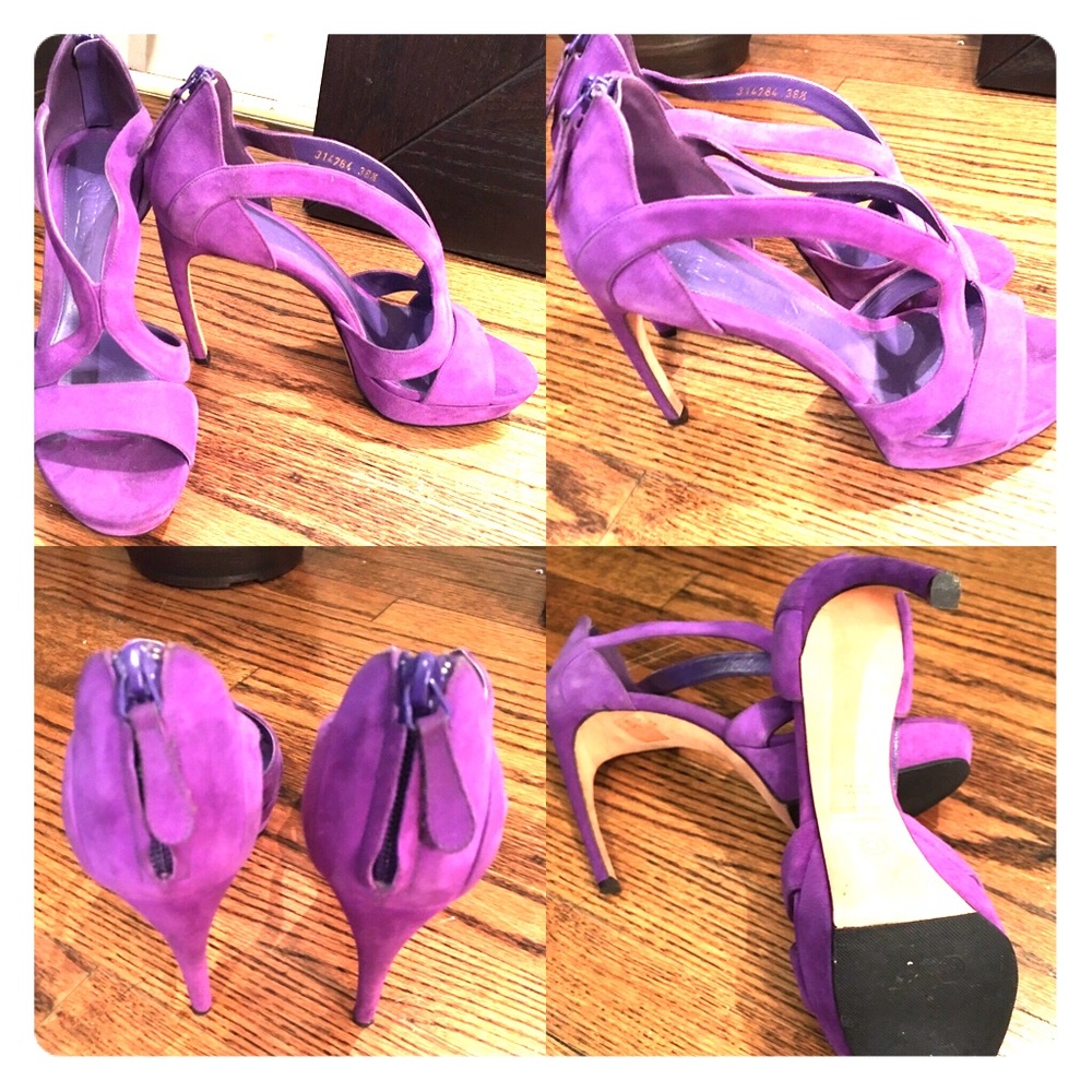 Alexander McQueen Purple 38 1/2 Curved heel sandal