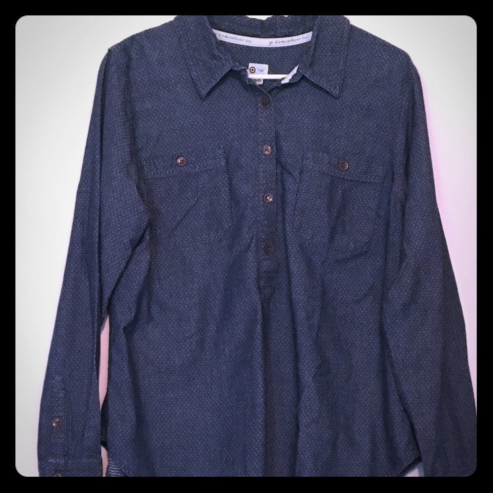 Women's TOMS Denim Blue Long Sleeved Size XL