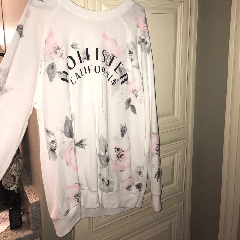 White/ Pink Hollister Sweatshirt