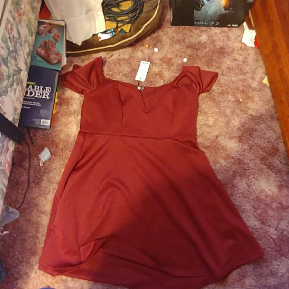 Red boohoo dress size 20