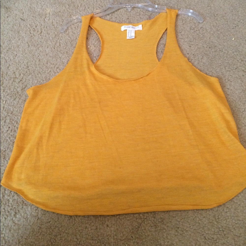 Forever 21 burnt yellow crop tank top