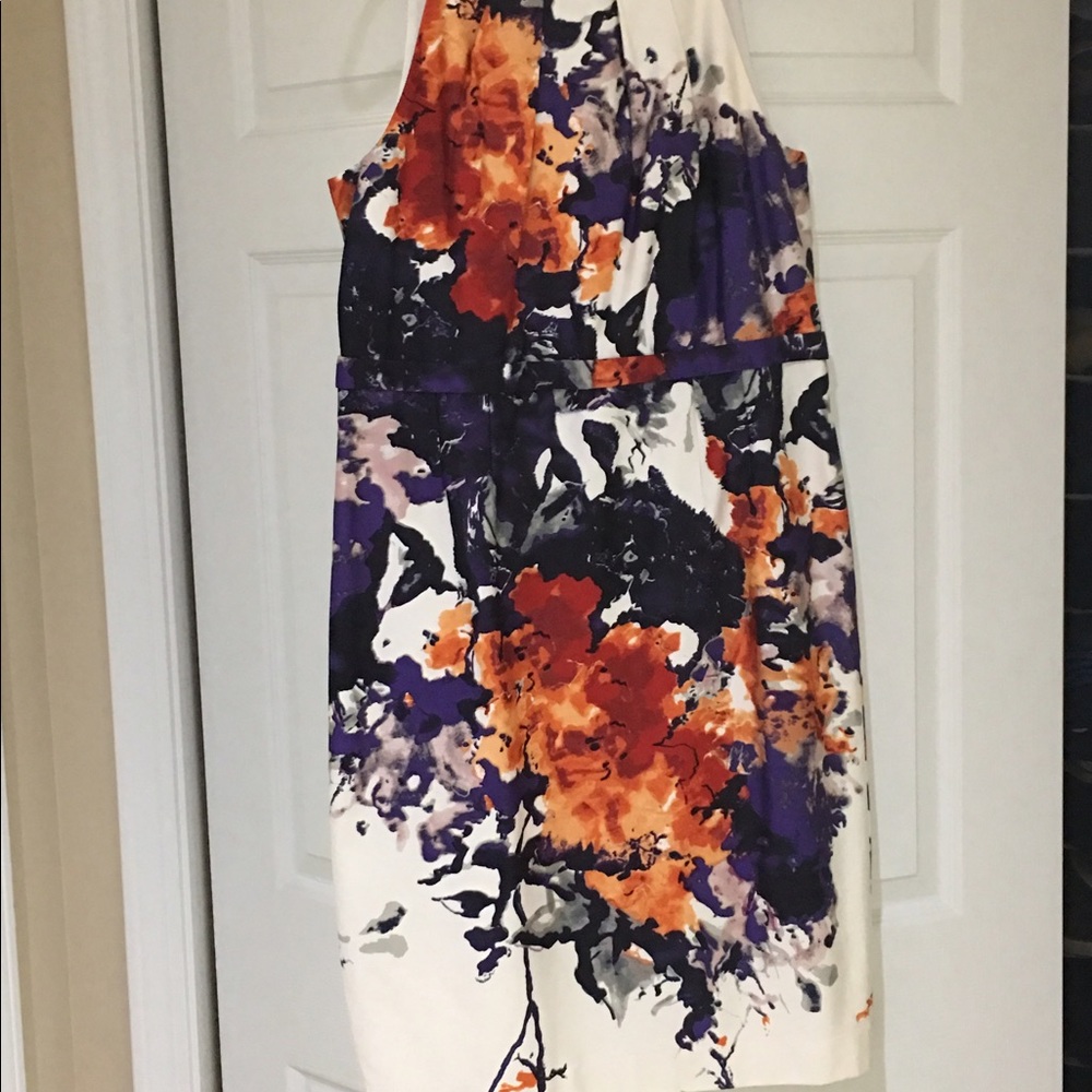 Sleeveless high neck floral dress