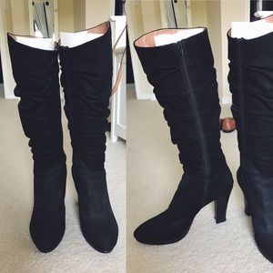 Black Velvet Heeled Boots