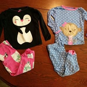 Carter's two piece pajamas lot 18 months Girl