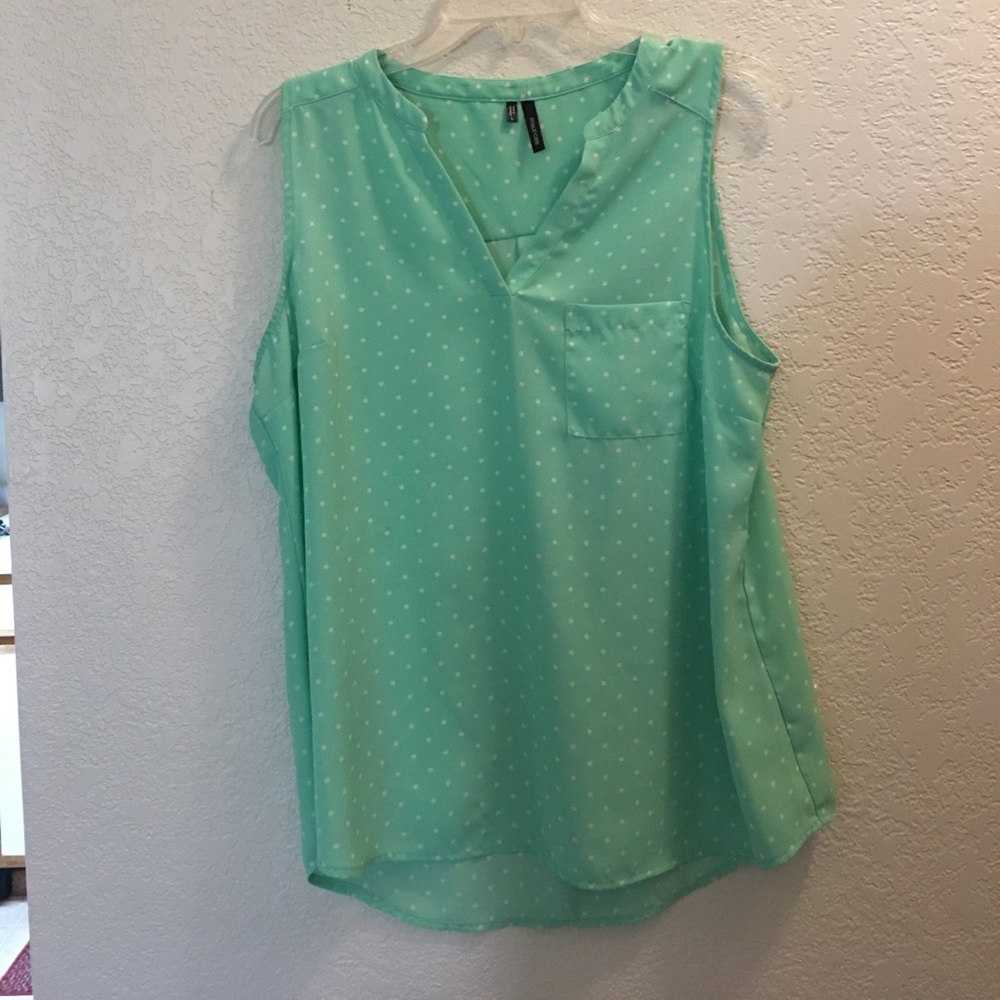🤓🎒Back2SchoolSale🎒🤓Mint Polka Dot Tank Top