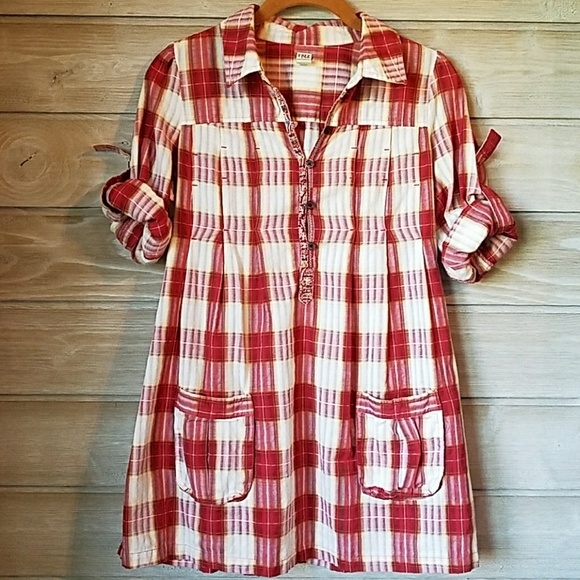 Free People Tops - Free People plaid tunic 6 new