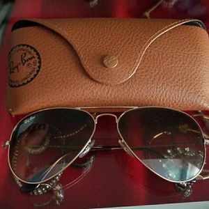 Authentic Ray ban aviators 58mm Gold/Brown