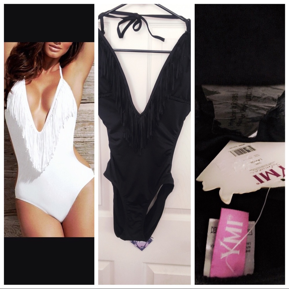 SOLD!! Sexy Black Frindge One piece Bathing Suit