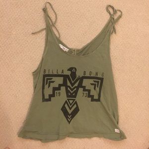 Billabong army green cotton tank top