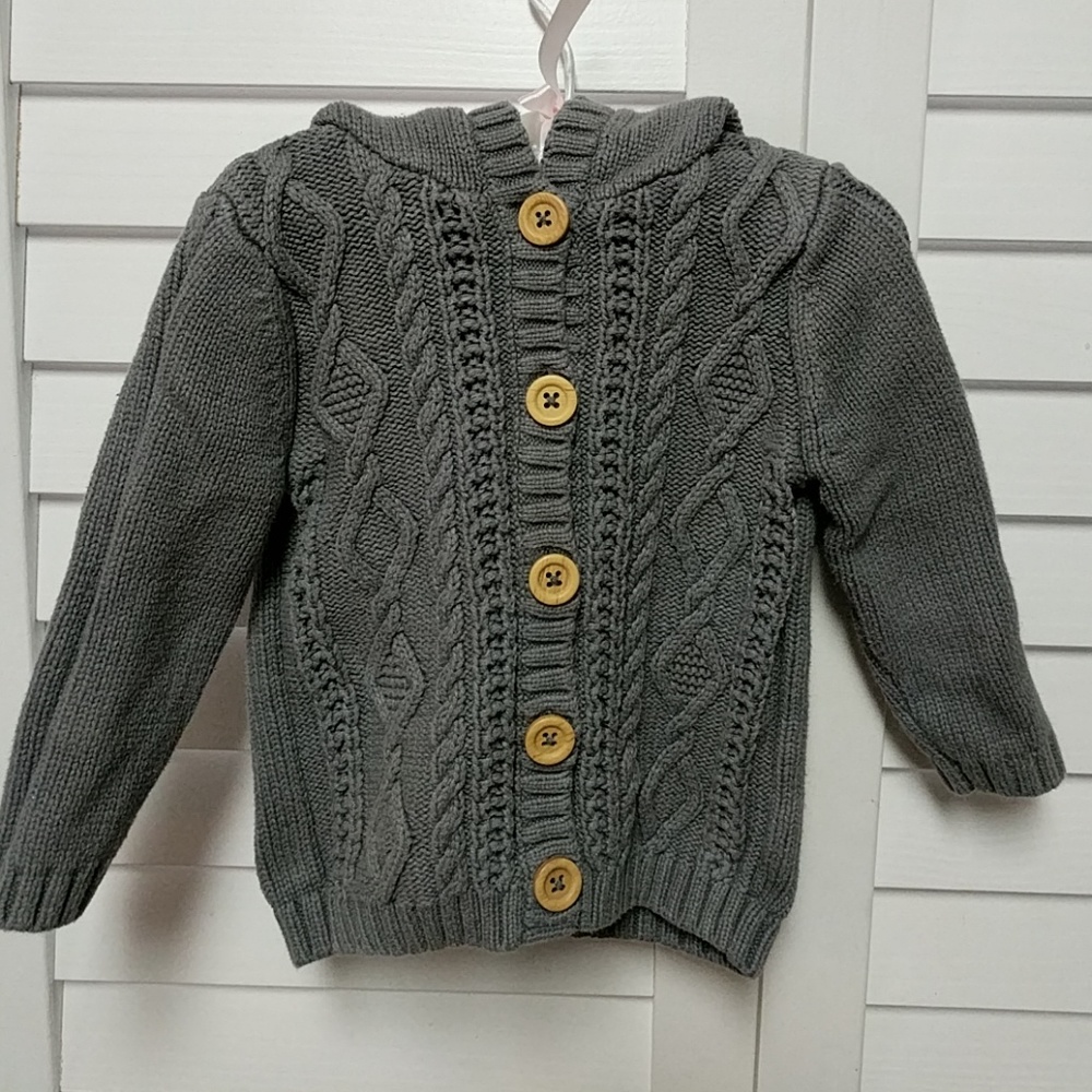 Carter's knitted Grey Sweater with Hood
