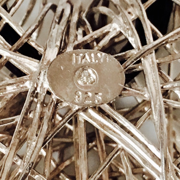 925 Sterling Silver Large Wire Art Heart Necklace - Picture 5 of 8