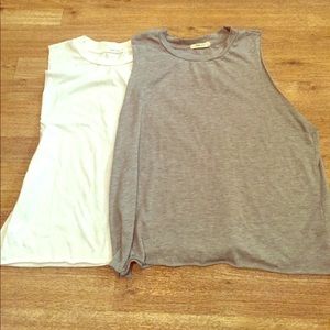 White & Grey Muscle Tees (Together)