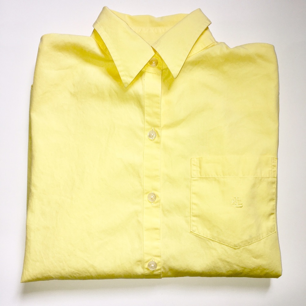 Ralph Lauren Yellow Button Down Blouse