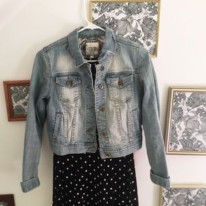 Jean jacket & pila dot dress