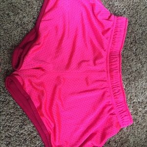 Neon pink nike shorts