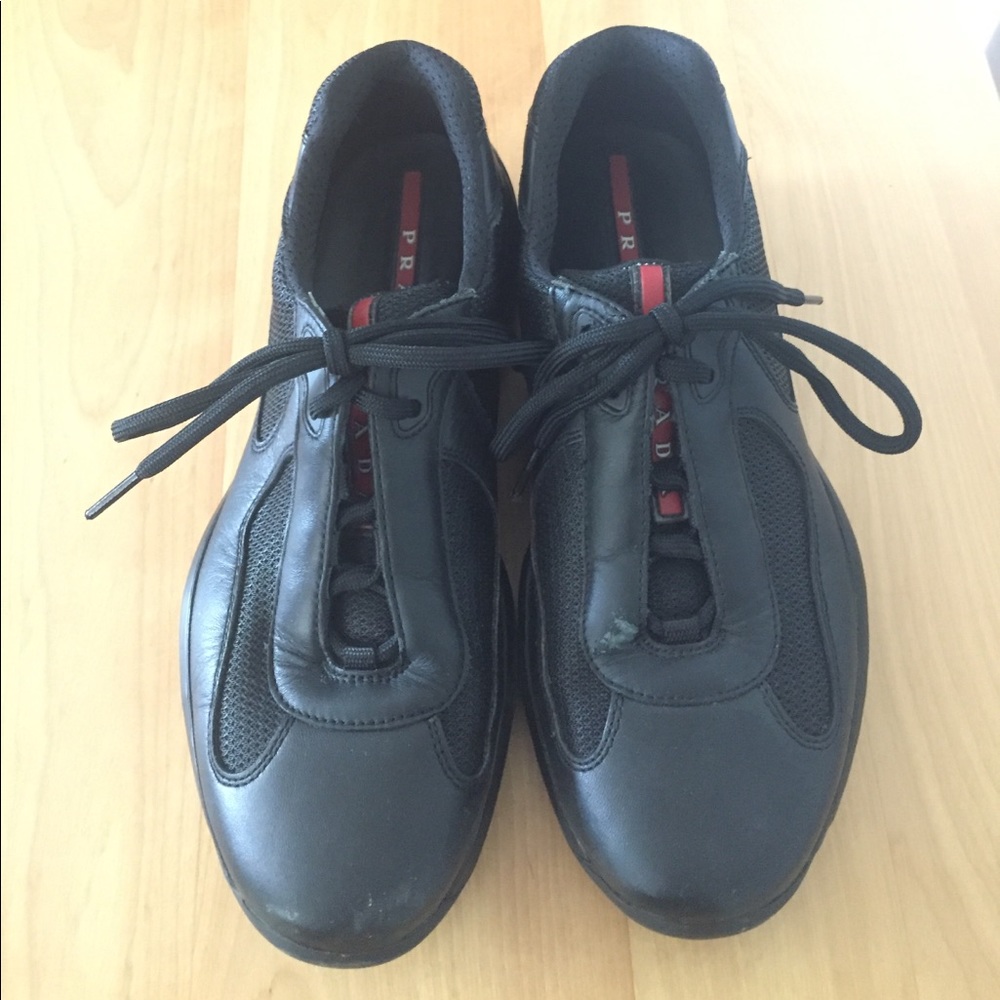 Men's Prada Black Leather Sneaker