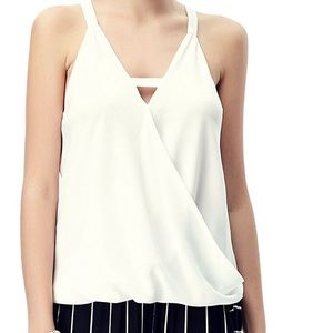 Naked white halter top