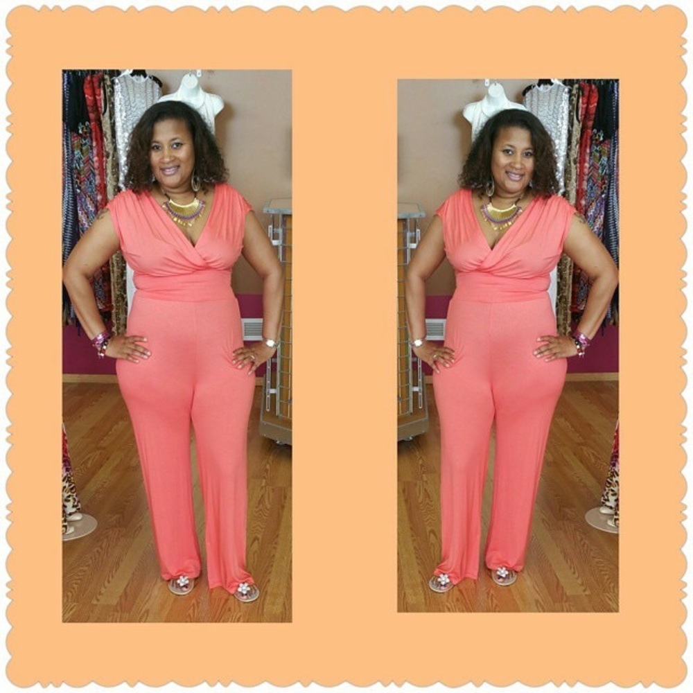 Coral/ Orange jumpsuit
