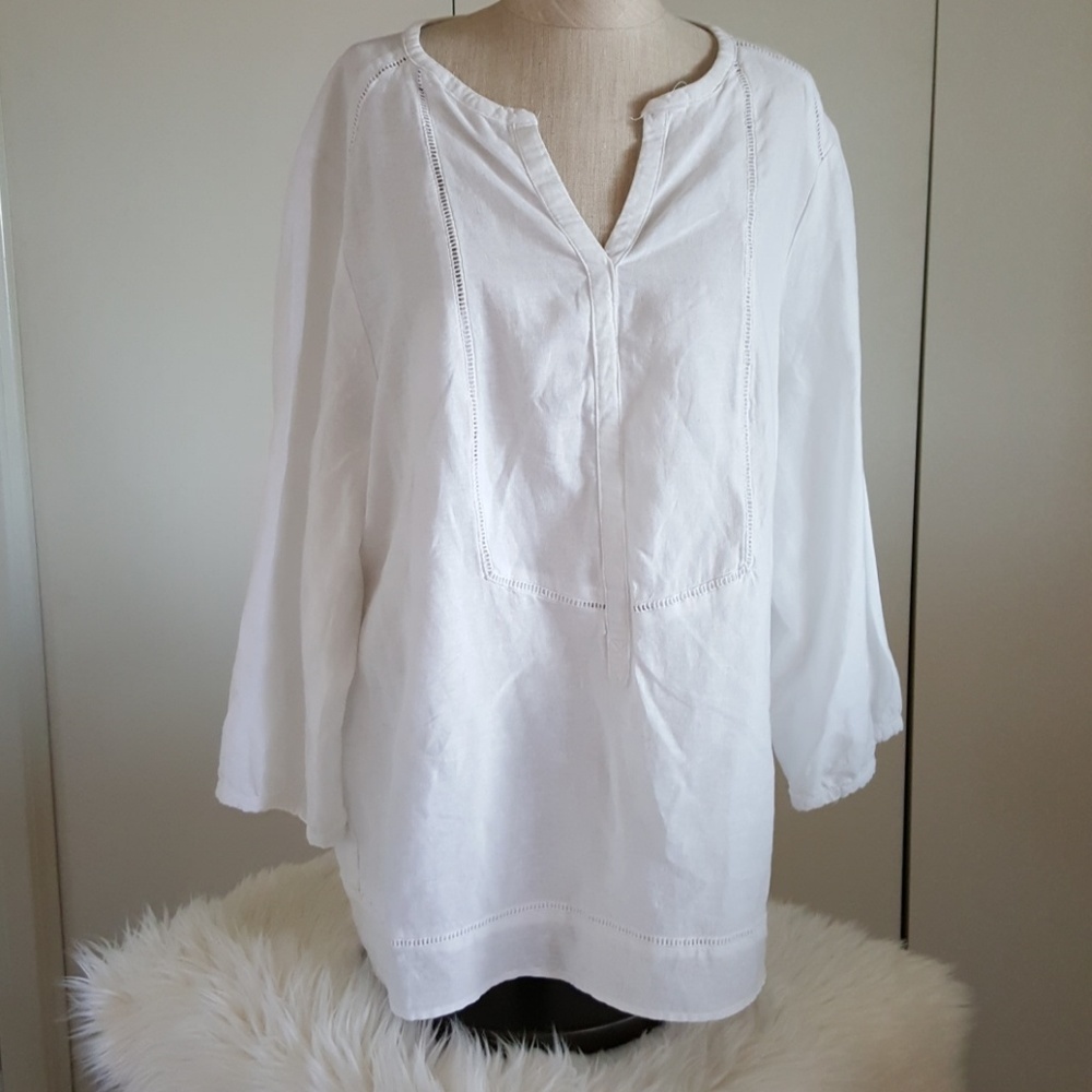 White boho tunic top