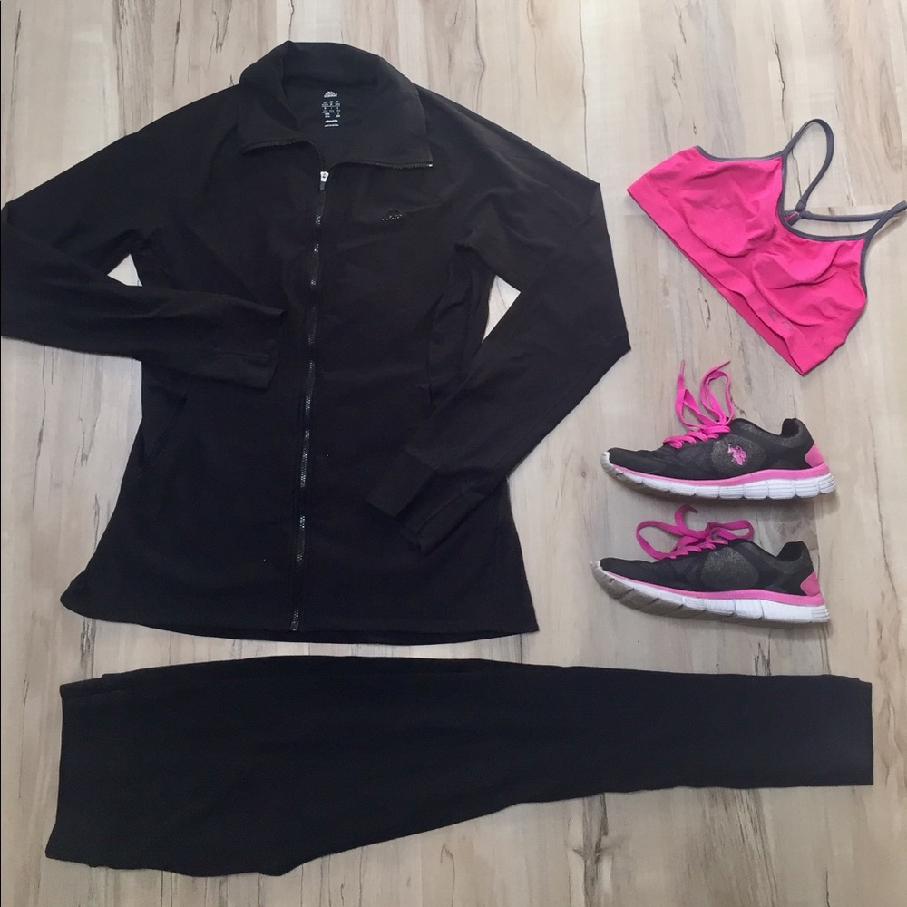 Adidas climalite black zip up jacket