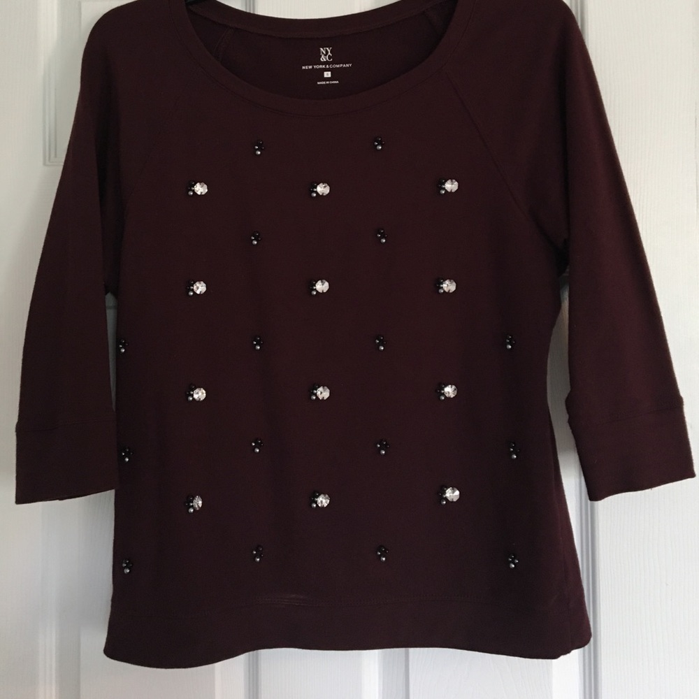 3/4 bedazzled sweatshirt size S