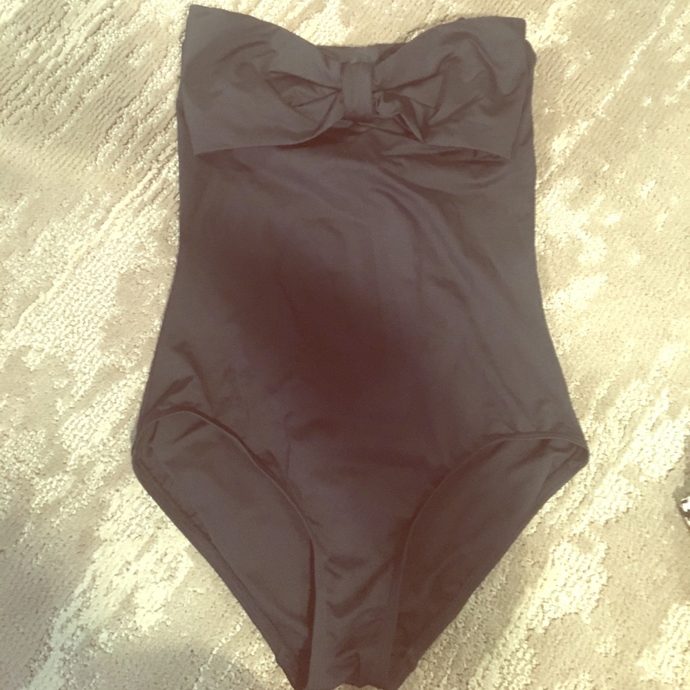 black one piece swimsuit kate spade with bow