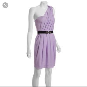 BCBG Lavendar Mist Chiffon One Shoulder Dress