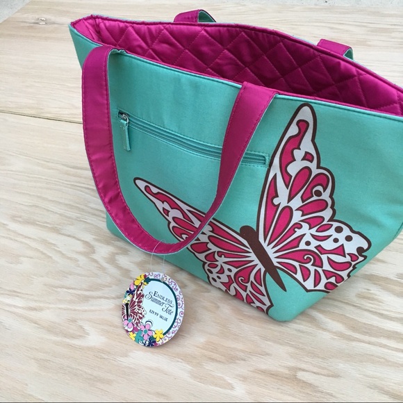 NWT Endless Summer Butterfly Tote - Picture 2 of 3
