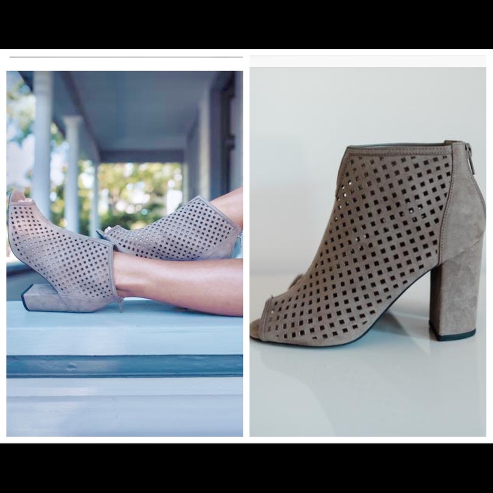 Taupe Laser Cut Bootie - Picture 3 of 6