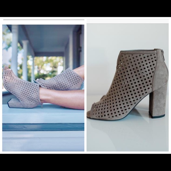 Taupe Laser Cut Bootie - Picture 3 of 6